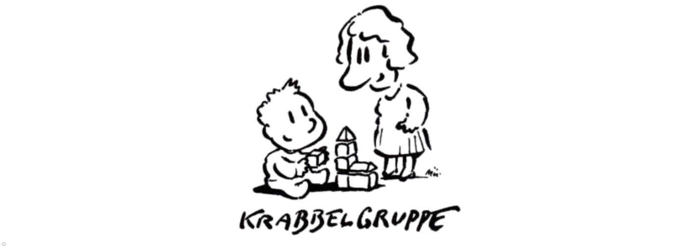 Eine Person betrachtet ein mit Bauklötzen spielendes Kleinkind