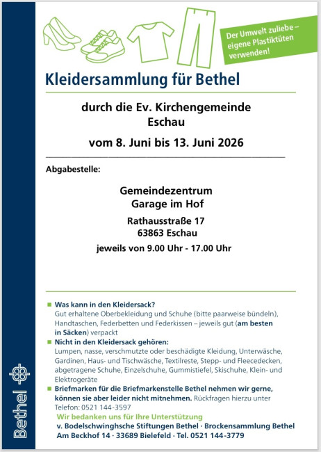 Kleidersammlung für Bethel